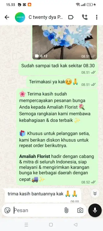 Testimonial krans bunga SAMPANG