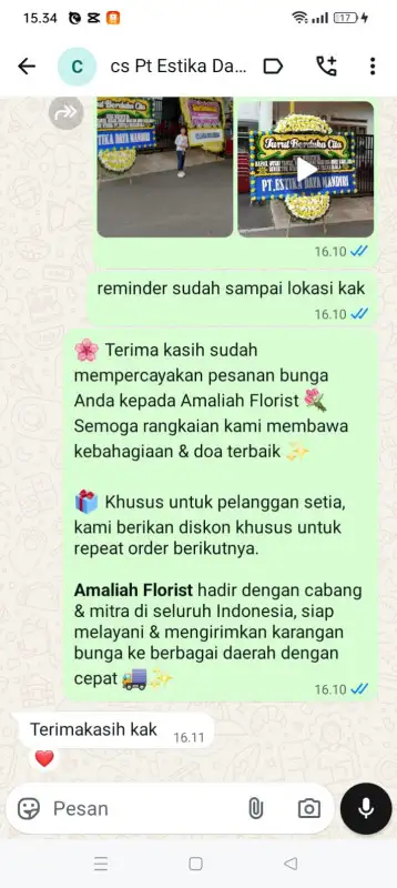 Testimonial Papan Bunga duka SAMPANG